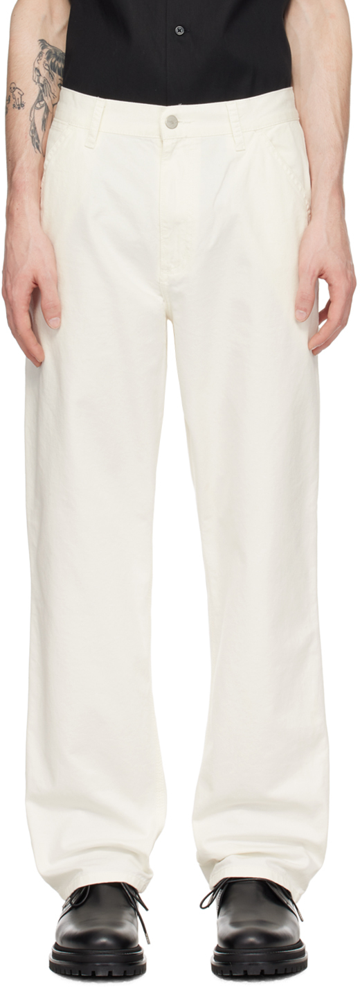 

Брюки Off-White Single Knee Carhartt Work In Progress, кремовый