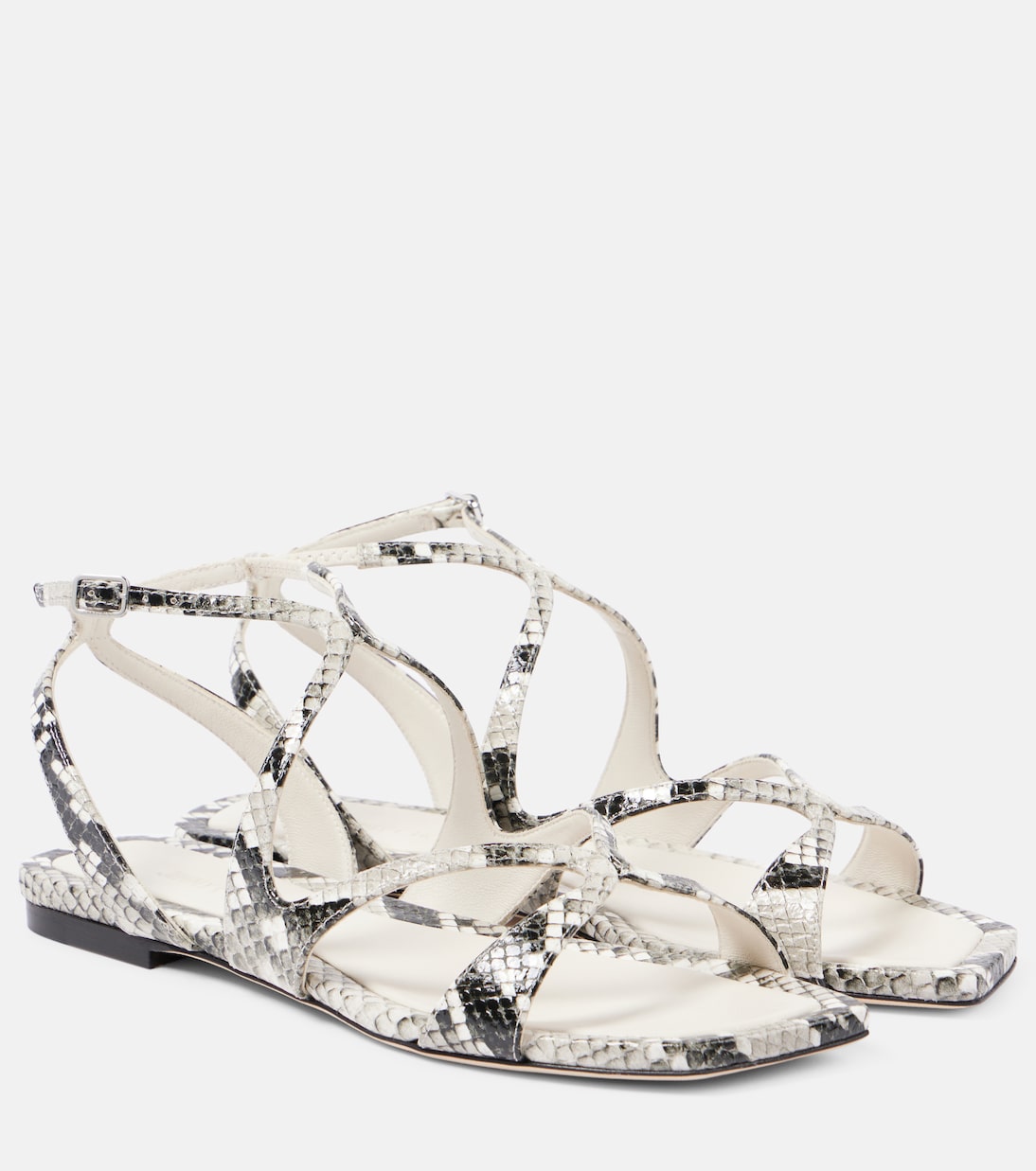 Сандалии Ayla из кожи с эффектом змеи Jimmy Choo, Roccia
