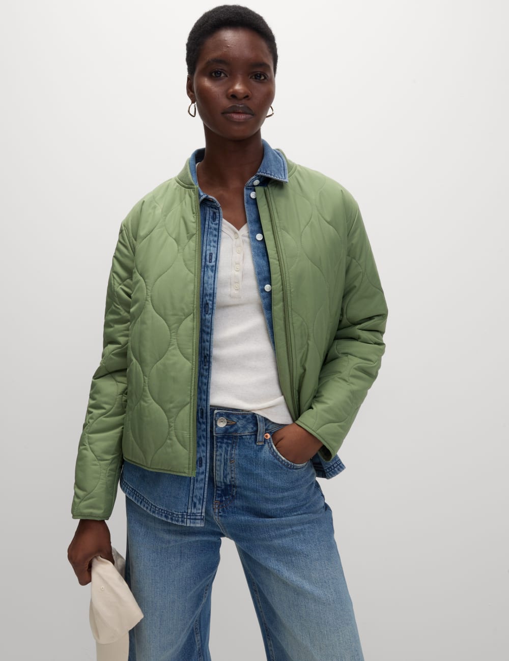 

Стеганая куртка с термоизоляцией Marks & Spencer, цвет Bright sage