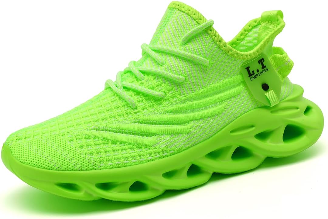 

Мужские кроссовки FUJEAK для бега, повседневного ношения, тенниса, прогулок, тренировок, походов, спортивного зала, слипоны, нескользящие, для работы, бега, с амортизацией, легкие, удобные, для разных видов спорта, зеленый