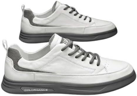 

Мужские водонепроницаемые кроссовки из искусственной кожи - повседневные и спортивные белые туфли с шнуровкой, резиновая подошва, подходящие для всех сезонов Fmshi