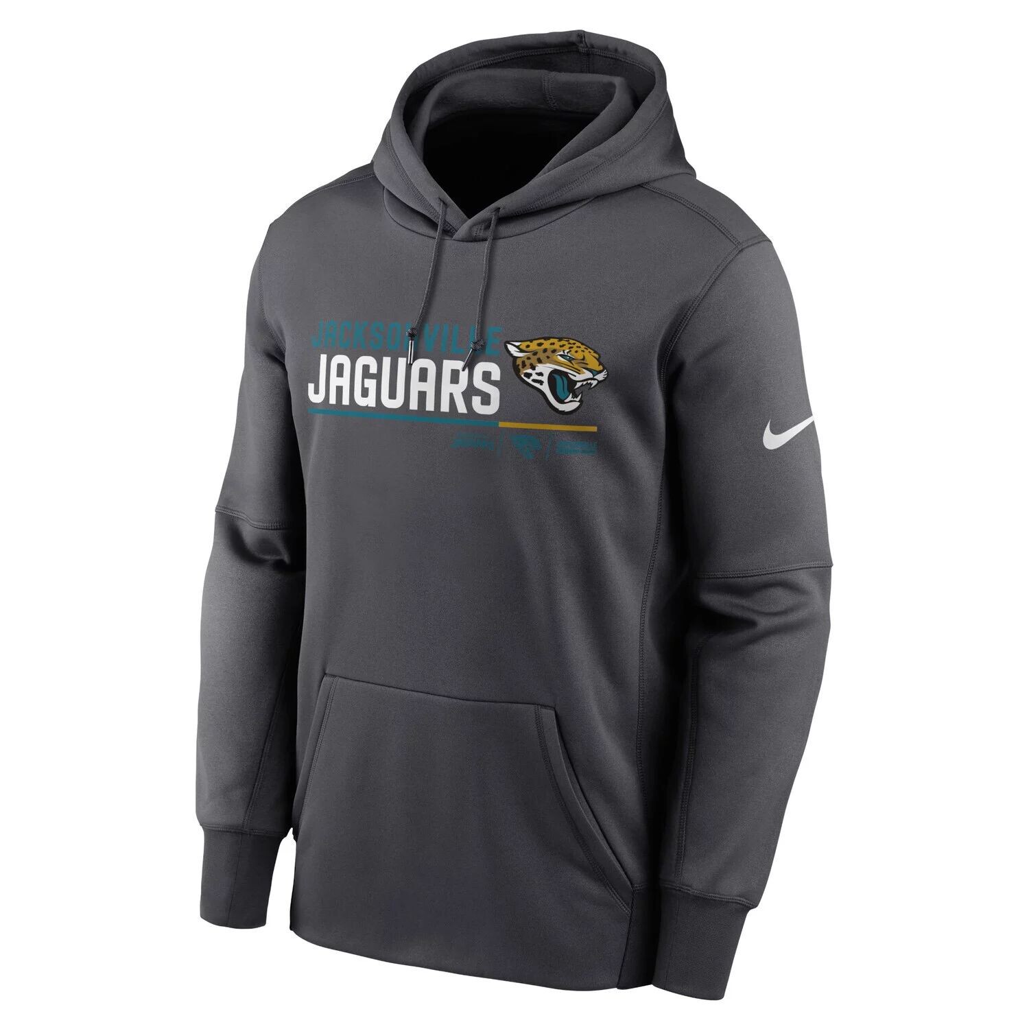 Мужская антрацитовая толстовка с капюшоном и логотипом Jacksonville Jaguars Prime Nike — фото 2