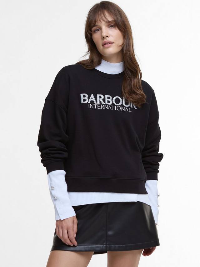 

Хлопковая толстовка с логотипом franchesca Barbour, черный