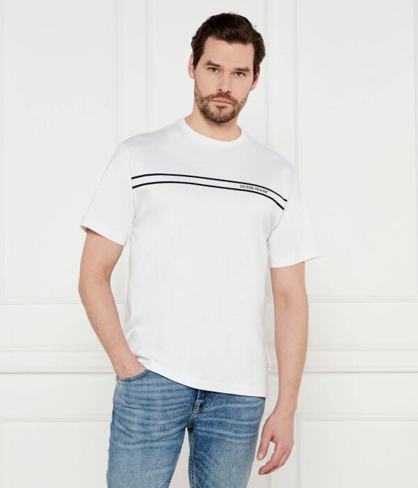 

Футболка Guess Jeans Regular Fit, белый / черный