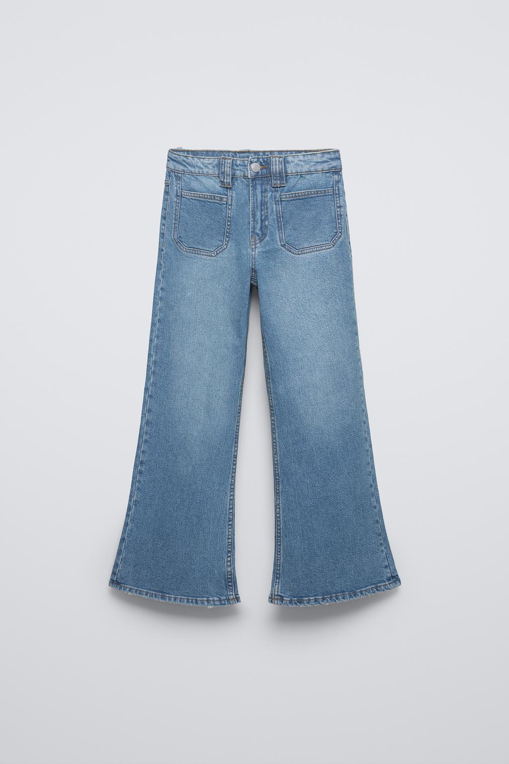 

Расклешенные джинсы с карманами ZARA, индиго