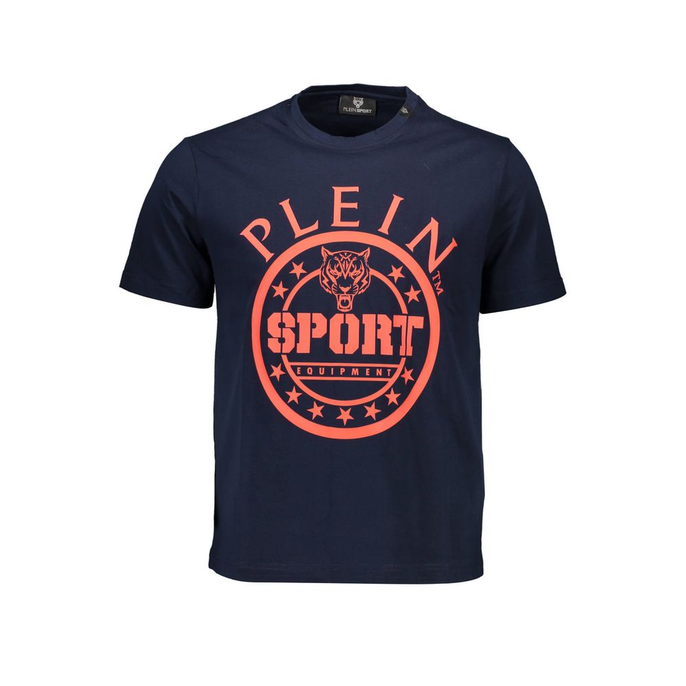 

Синяя хлопковая мужская футболка Plein Sport