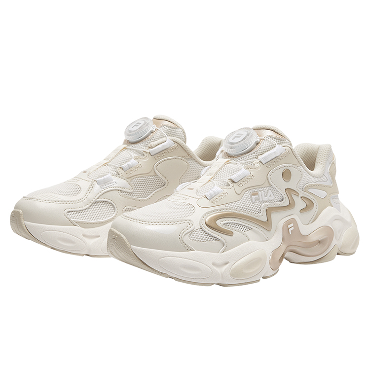 Amber Shoes Легкие амортизирующие низкие детские кроссовки для бега FILA KIDS, белый/серый/желтый — фото 3