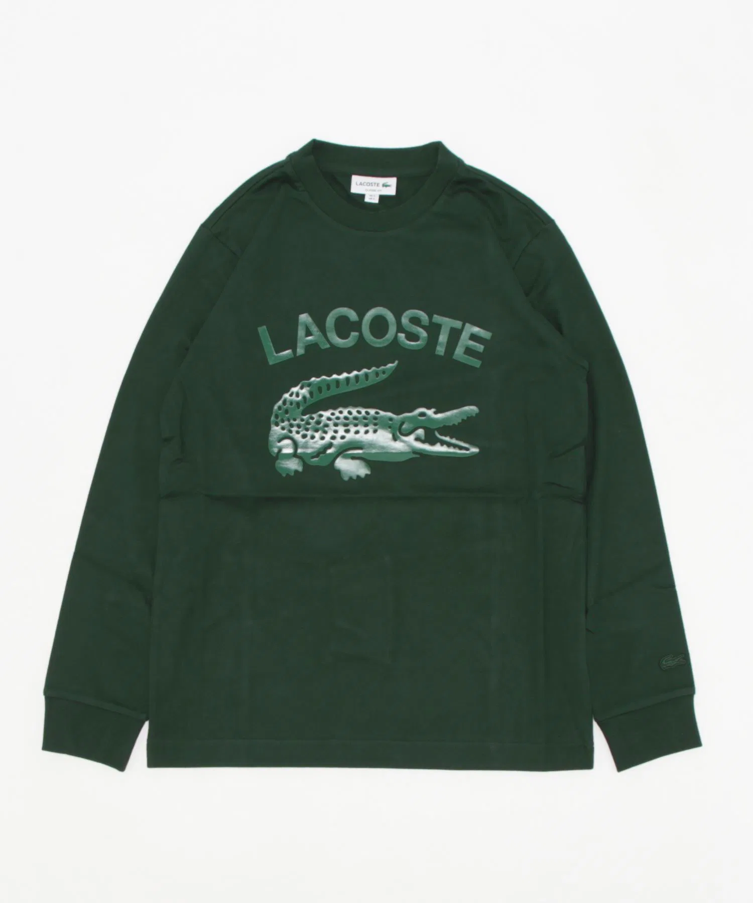 Футболка с длинным рукавом Lacoste TH084EL, U-образный вырез, зеленый