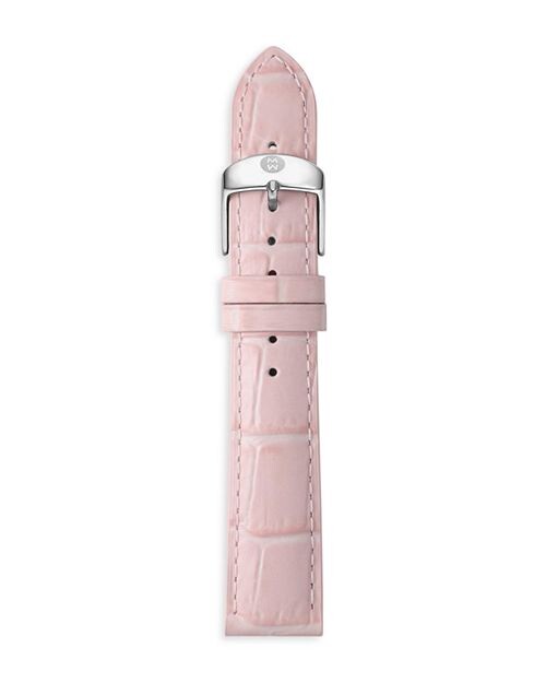 

Ремешок для часов из кожи с тиснением под крокодила, 16 мм MICHELE, цвет Pink