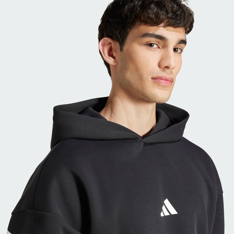 Свитер с капюшоном на молнии ADIDAS SPORTSWEAR Athletic Sweatshirt Future Icons, черный — фото 3