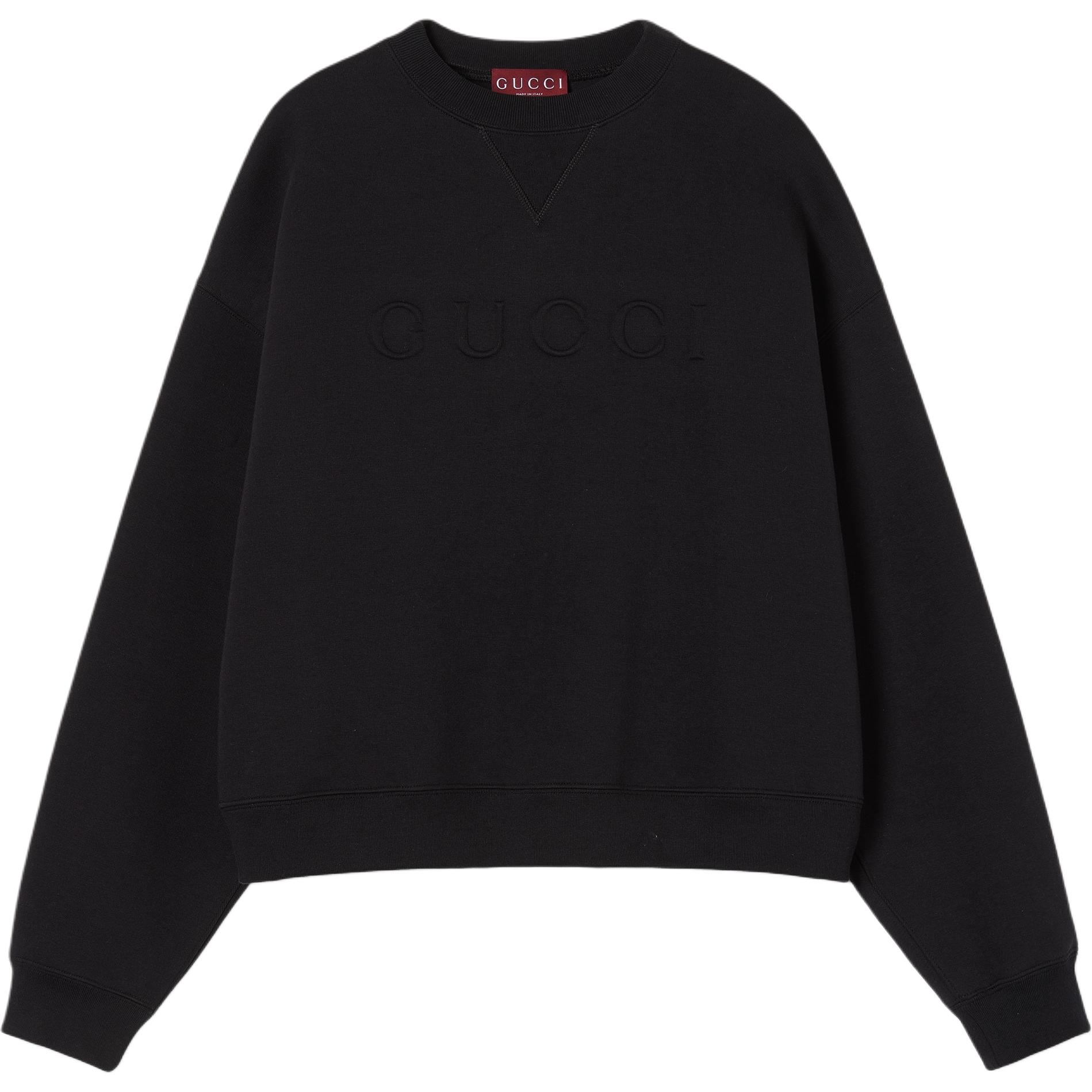 Джерси свитшот GUCCI, версия Cut-off Size Label, черный — фото 3