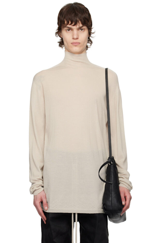 

Белая голливудская водолазка свободного кроя Rick Owens