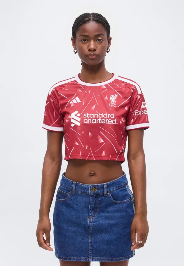 Футболка Liverpool FC 26/27 Home Crop Club Wear Adidas Performance, активный бордовый