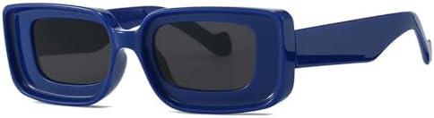 

Солнцезащитные очки прямоугольной формы 2027 года для женщин и мужчин, винтажные солнцезащитные очки в стиле панк, очки с защитой от УФ-излучения UV400 MTZJH, Blue Black