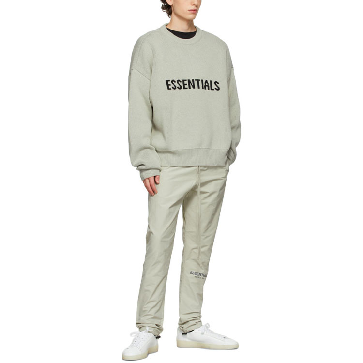 Футболка FW21 Вязаный Свитер Зеленый Бетон Fear Of God Essentials — фото 4