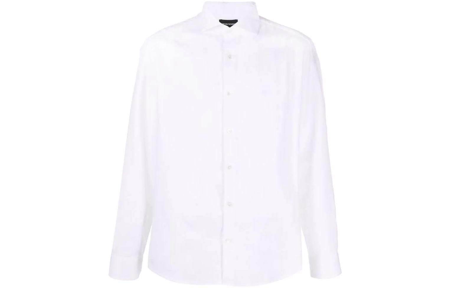 

Рубашка с закругленным подолом и пуговицами EMPORIO ARMANI, белый