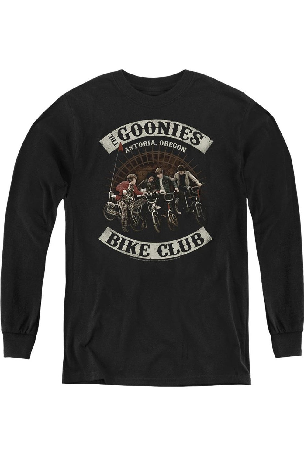 

Детская толстовка с длинным рукавом The Goonies Bike Club Gildan, черный