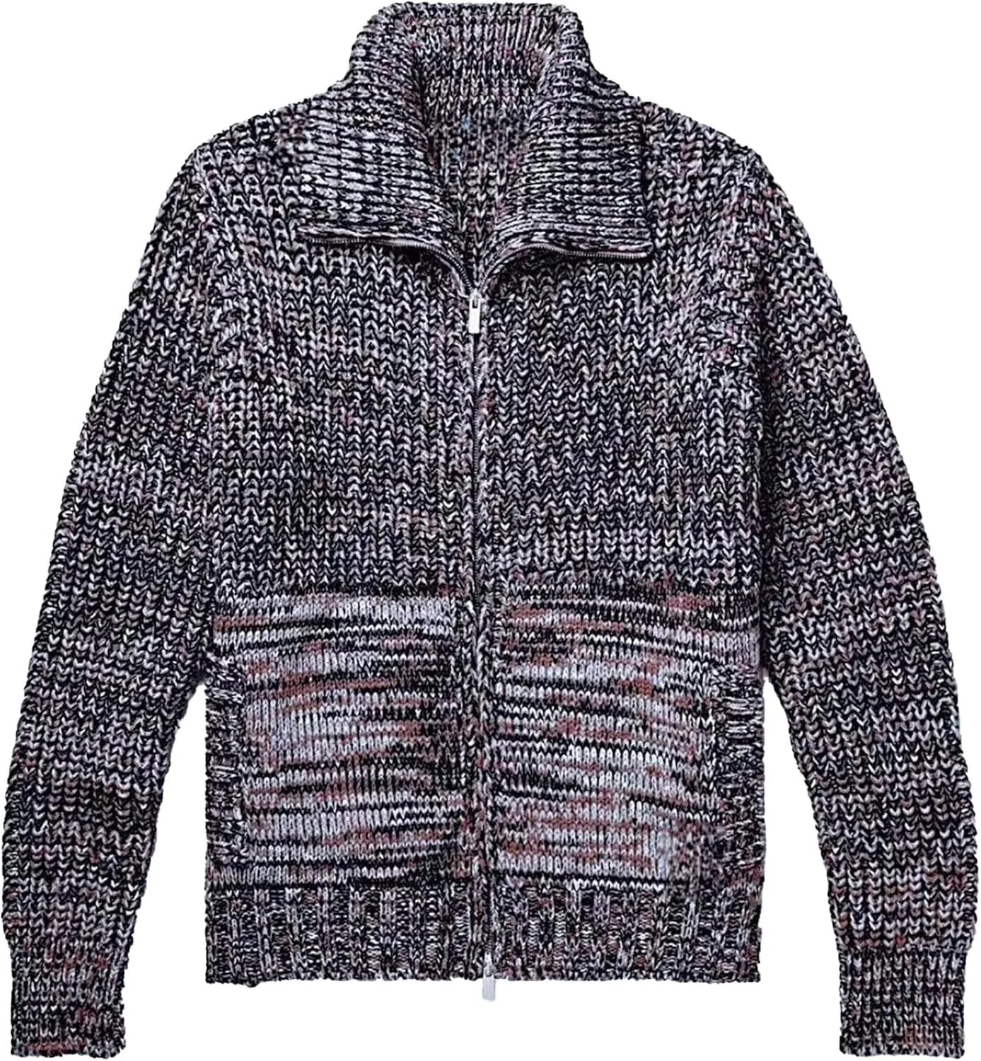 

Мужской кардиган с воротником и молнией Slim Fit