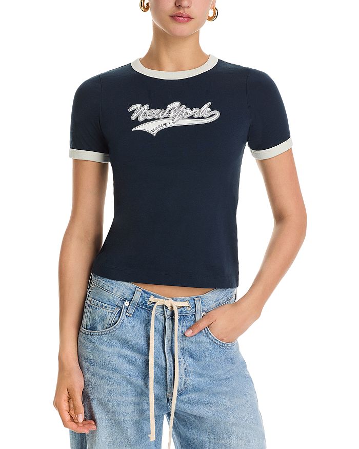 

Футболка Mica New York с контрастной окантовкой rag & bone, синий