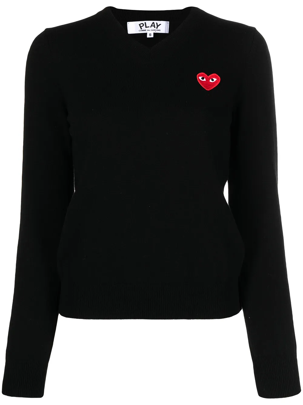 

Джемпер с V-образным вырезом и узором Comme Des Garçons Play, черный