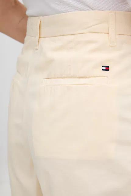 Шорты женские из хлопка Tommy Hilfiger, бежевый — фото 4