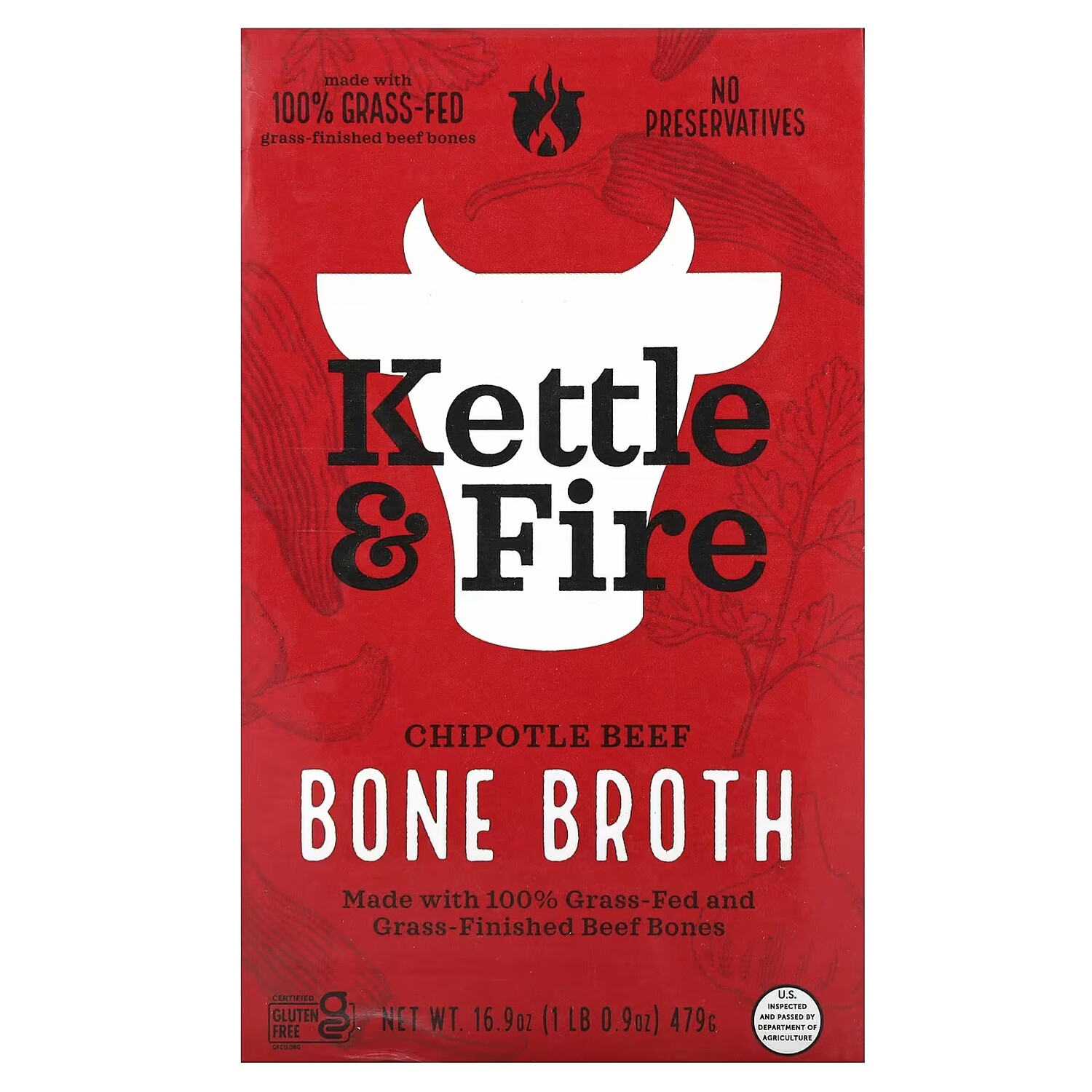 

Костный бульон Kettle & Fire Bone Broth Chipotle Beef, 479 г