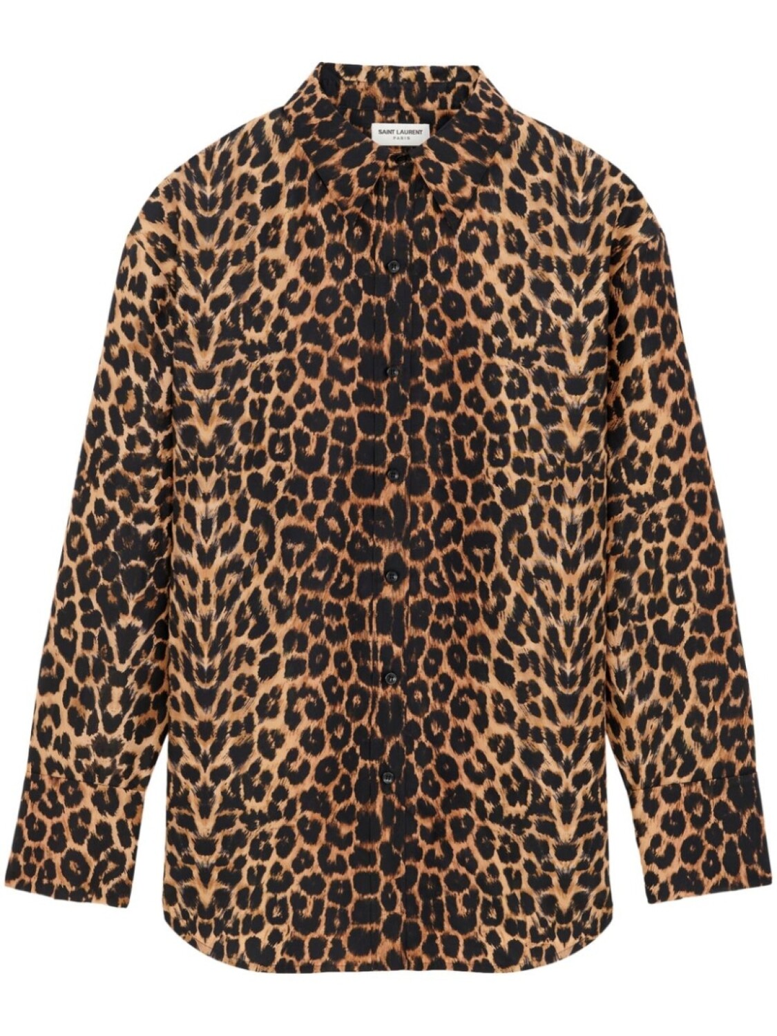 

Saint Laurent рубашка с леопардовым принтом, черный