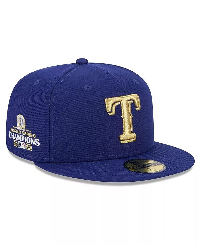 

Мужская приталенная шляпа Royal Texas Rangers 2024 Gold Collection 59FIFTY New Era, синий