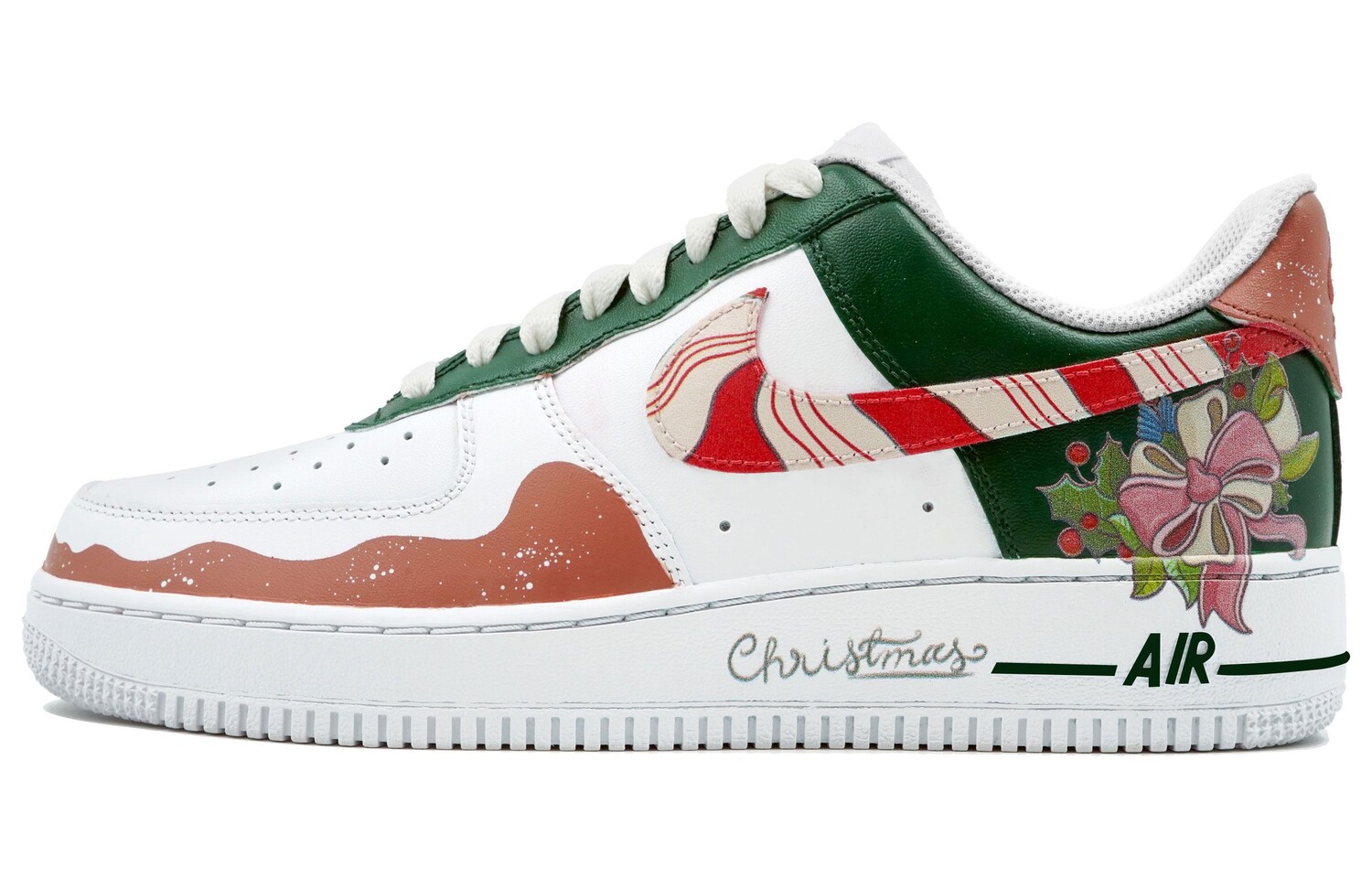 

Кроссовки Nike Air Force 1 Skateboard Shoes Unisex Low-Top Red/Green