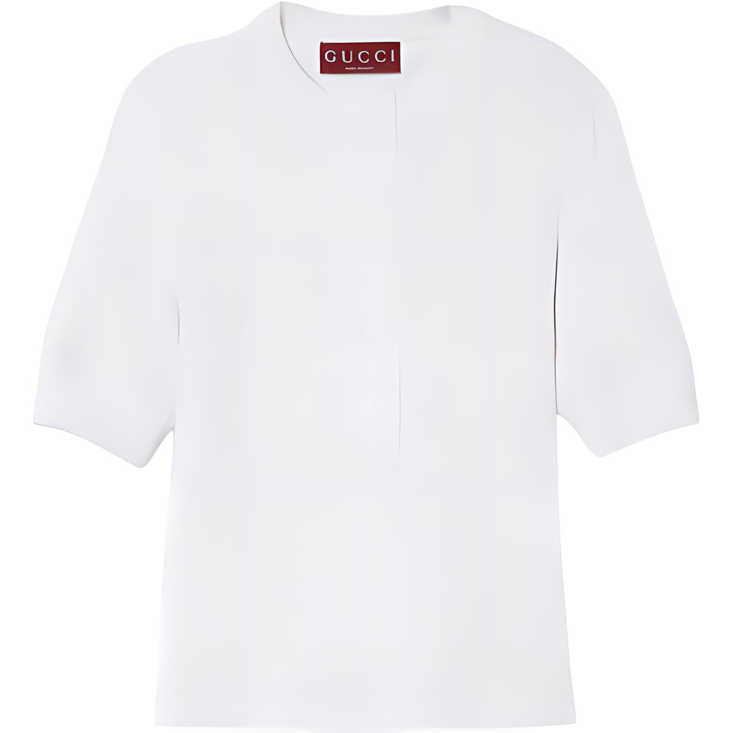 Футболка GUCCI Women's White Crew Neck, с круглым вырезом, белый — фото 3