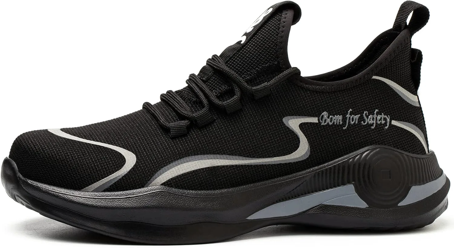 

Рабочие ботинки Kezhiho с металлическим носком для мужчин, легкие, удобные, противоскользящие, стойкие к проколам, безопасные, дышащие, прочные строительные и промышленные кроссовки, черный