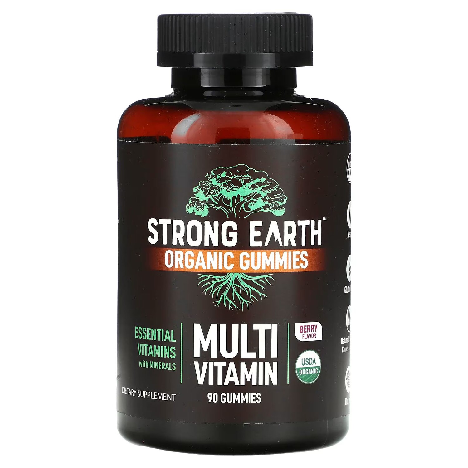 

Органические жевательные конфеты Strong Earth Kids, мультивитамины, ягоды, 90 жевательных конфет Yumv'S