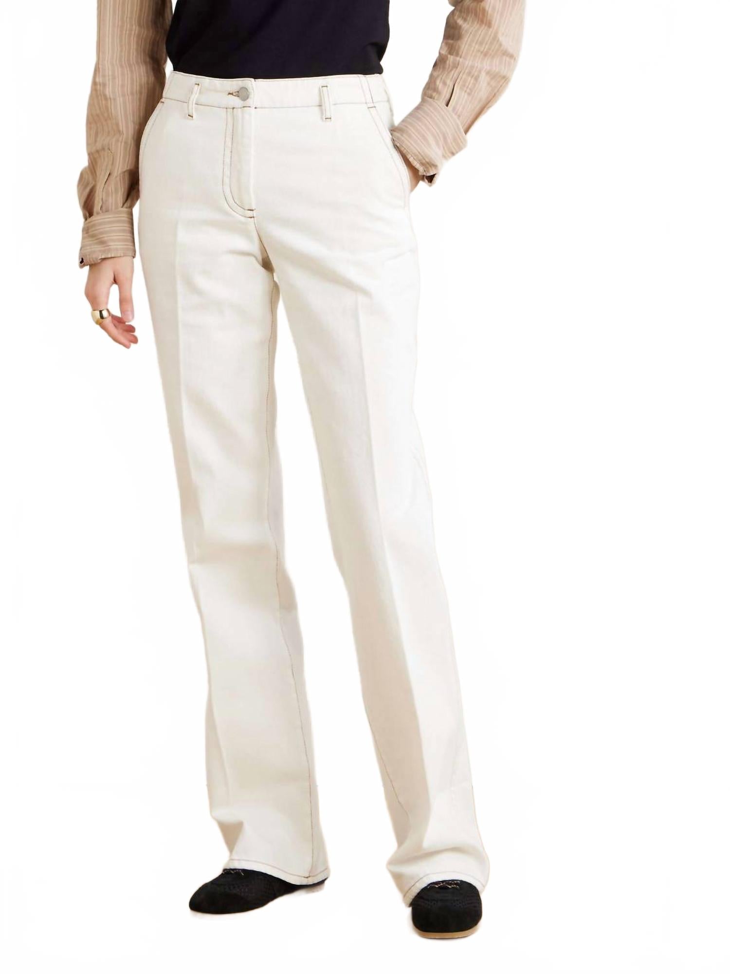 

Парчия Джинсовые брюки в цвете офф-уайт Dries Van Noten, кремовый