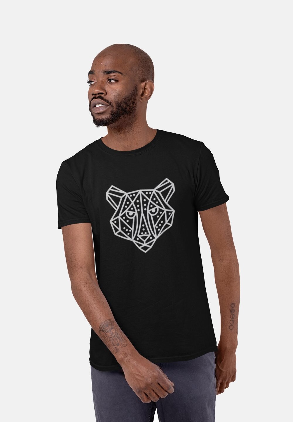 

Футболка с принтом CHEETAH LINE ART BY Reverve Fashion, черный