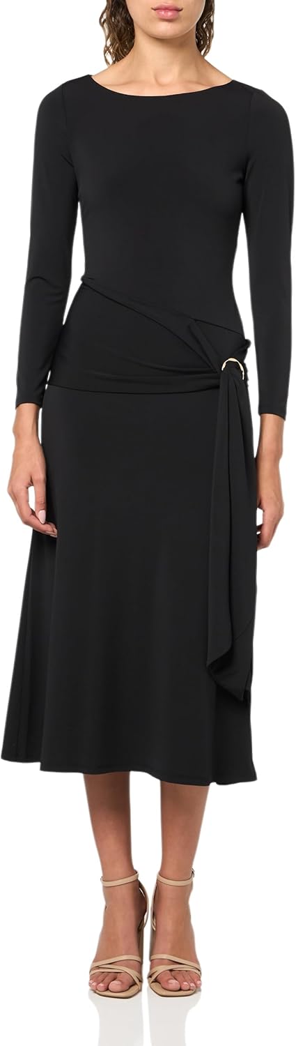 

GUESS Женское платье Alisa Maxi с длинными рукавами и поясом, Jet Black