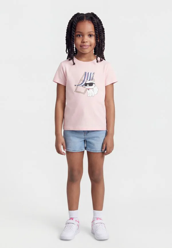 Футболка с принтом Karl Lagerfeld Kids, Pink
