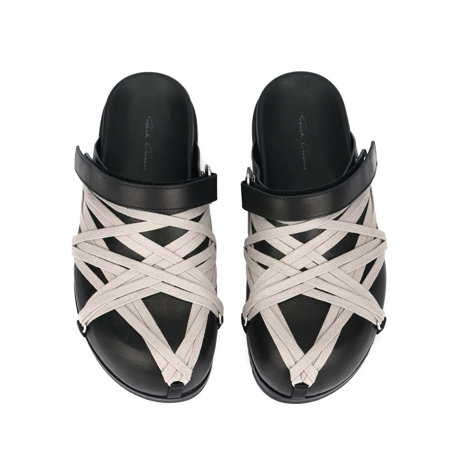 RICK OWENS Кожаные повседневные туфли RO Megalace для мужчин, черные — фото 4