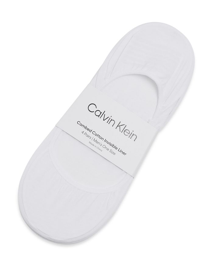 Носки-подкладки, комплект из 4 пар Calvin Klein, белый — фото 2