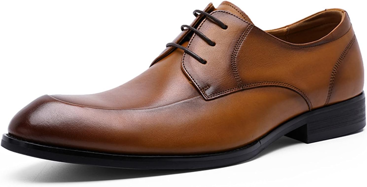 

Мужские премиальные оксфорды WKNBEU из натуральной кожи с кожаной подкладкой и прочной подошвой, для офиса, работы и свадеб, коричневые, размер US6-6.5/UK5-5.5/EU38