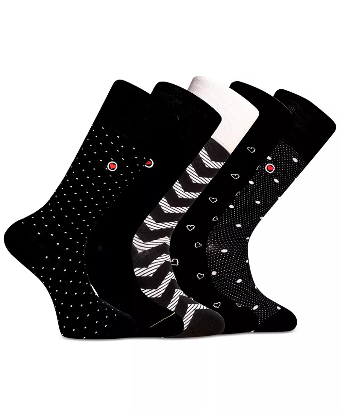 

Мужские элегантные хлопковые гольфы с узором и бесшовным носком. London Bundle Sock, набор из 5 пар Love Sock Company, черный