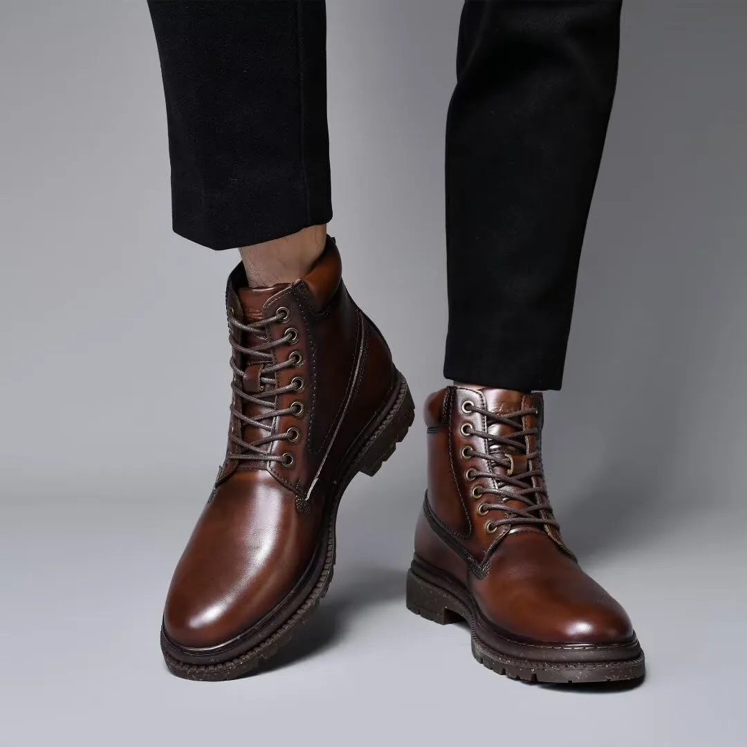 Мужские ботинки Arkbird Chukka из натуральной кожи, классические повседневные ботинки оксфордского стиля, темно-коричневый — фото 2