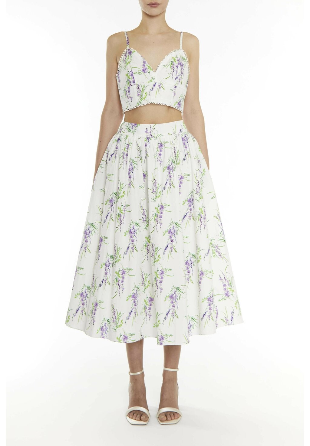 

Топ Madisyn Co-Ord Bouquet Floral Trim Cami Crop True Decadence, сирень