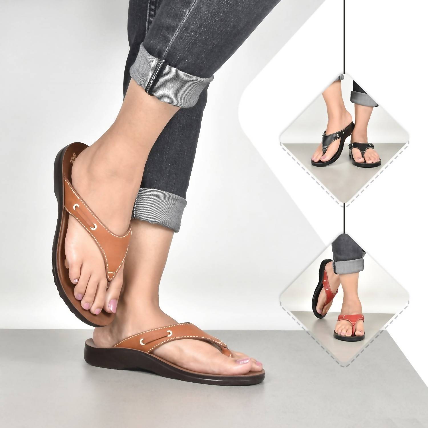 Women's Paradigm Thong Flip Flops Sandals In Tan Aerosoft, Tan — фото 2