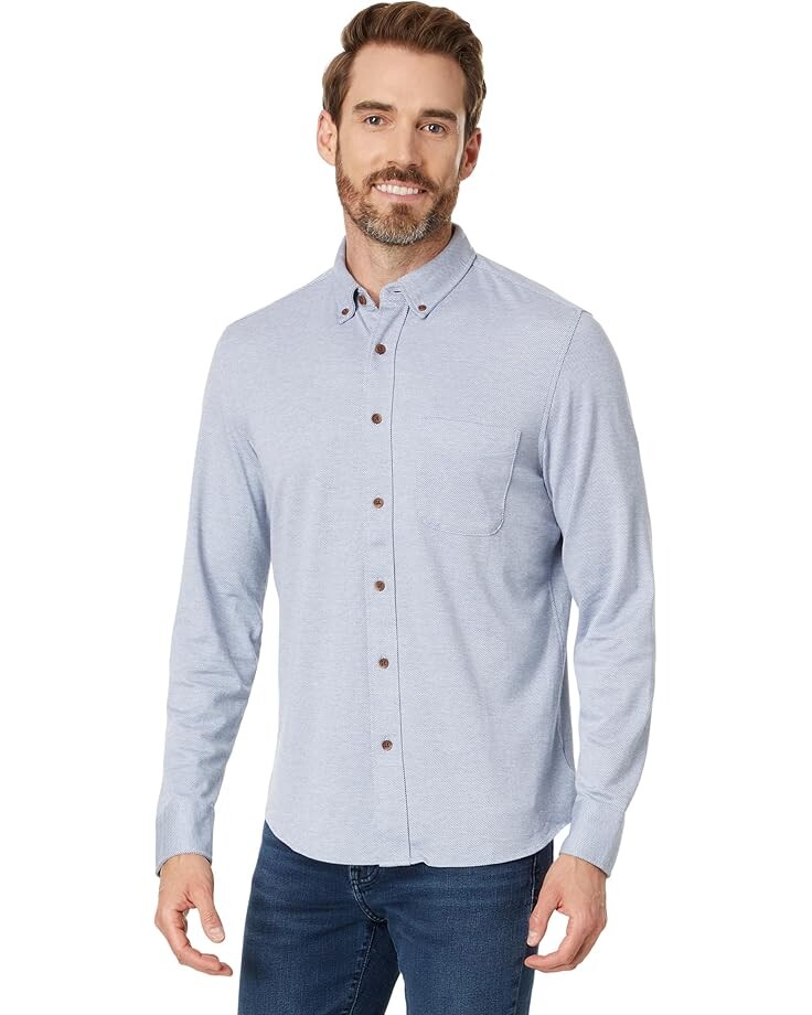 

Рубашка Faherty Coastline Knit Shirt, цвет Oceanside Blue