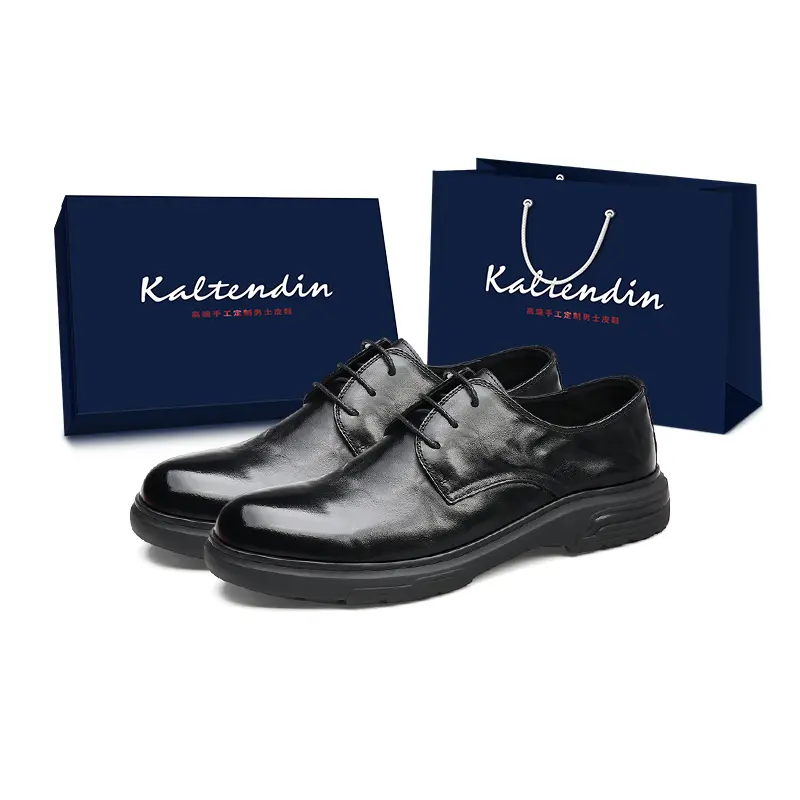 

Kaltendin Повседневные кожаные туфли мужские низкие черные, цвет Black[Box]