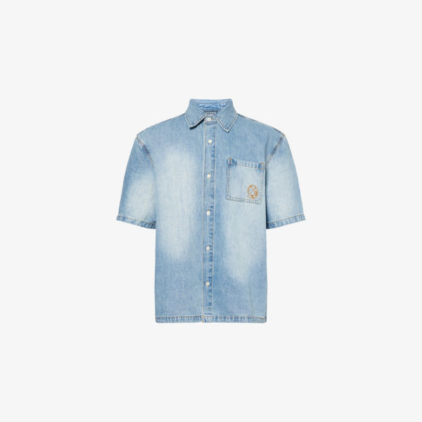 

Джинсовая рубашка с вышитым логотипом Astro Billionaire Boys Club, синий