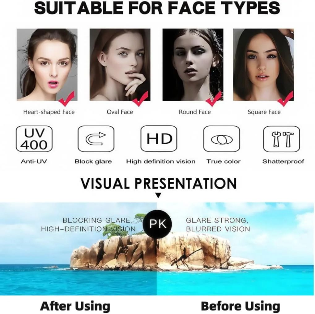 

Прямоугольные солнцезащитные очки ICARA для женщин и мужчин, защита от УФ-излучения и бликов, модные очки для активного отдыха, вождения, путешествий и пляжа, Red/Red