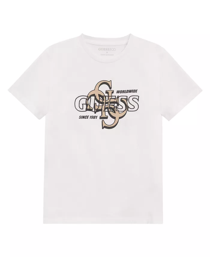 

Футболка с коротким рукавом Big Boys и логотипом в технике дроп-тень Guess, белый