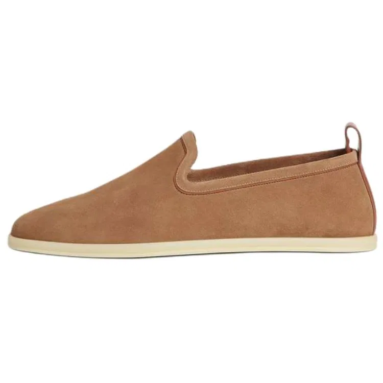 Casual туфли из велюра Loro Piana коричневые