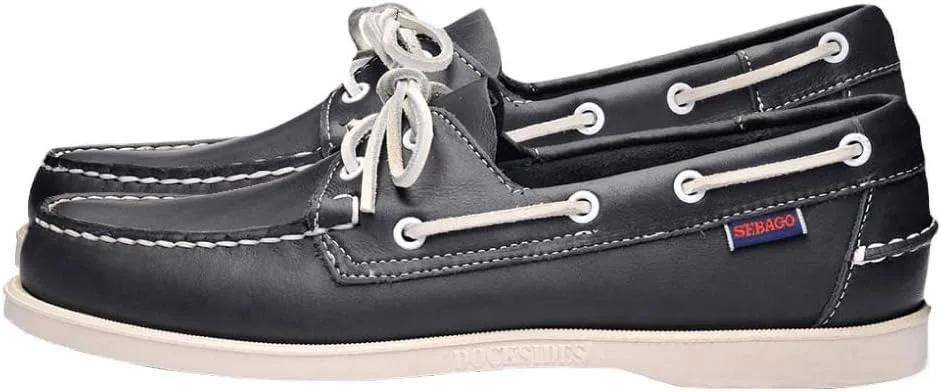 

Топсайдеры Sebago Portland - мокасины из цельной кожи, ручная прошивка с кожаной подкладкой стельки и нескользящей резиновой подошвой, не оставляющей следов, синий